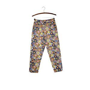 Lazy Oaf All The Flowers Peggy Pants Cropped Floral High Rise UK 8 US Size 4